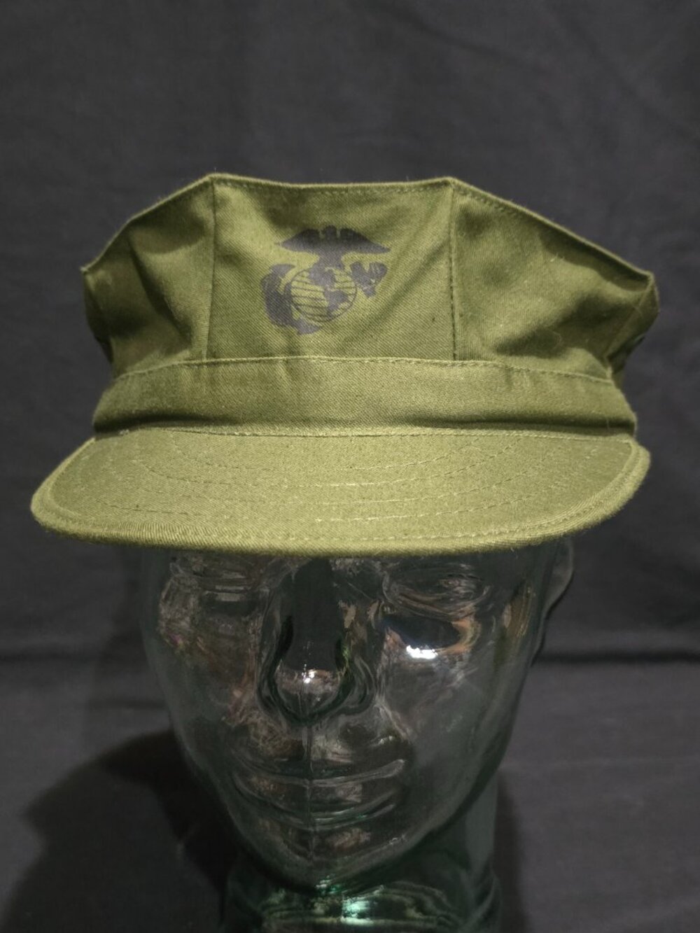 Vtg Cap, Utility, USMC 4701-01-110-4884 Made in USA - Olive Drab Green - Large